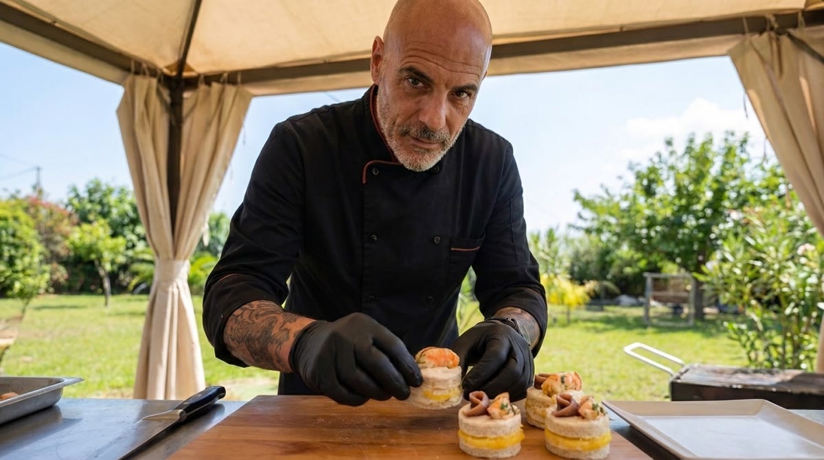 El chef de Chef on Board cocinando en directo